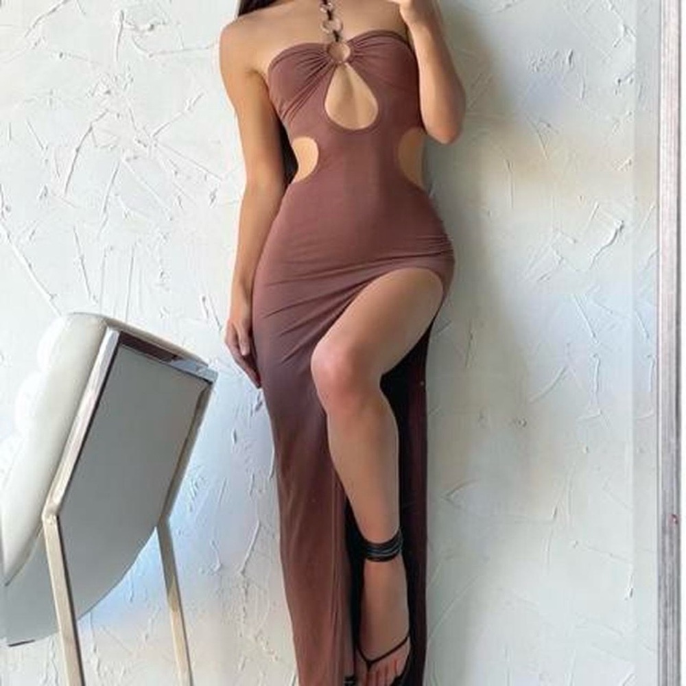 Outcast clothing brown maxi dress small